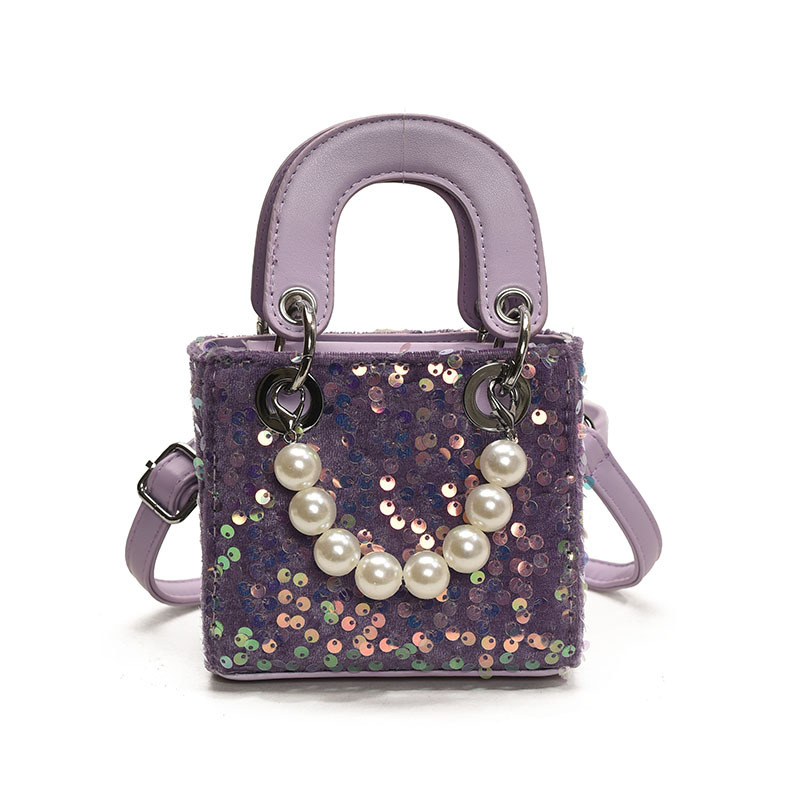 Moda coreana de sequillas niñas bolso de hombro dulce perla bolso de mano bebé nuevo mini bolso para niños