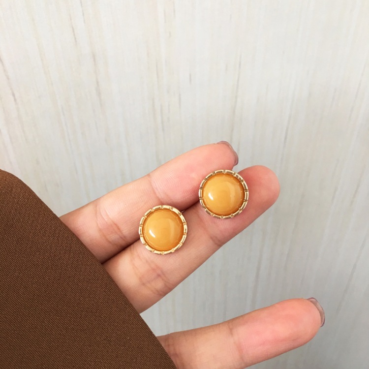 Simple Round Resin Earrings display picture 5