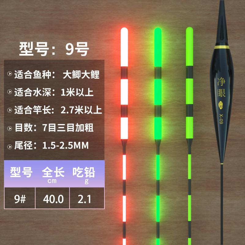 grosero y llamativo gancho de mordida decolor flujo de luz nocturna día y noche flujo eléctrico ultra brillante de alta sensibilidad a la inducción de gravedad flujo de carpa carpa