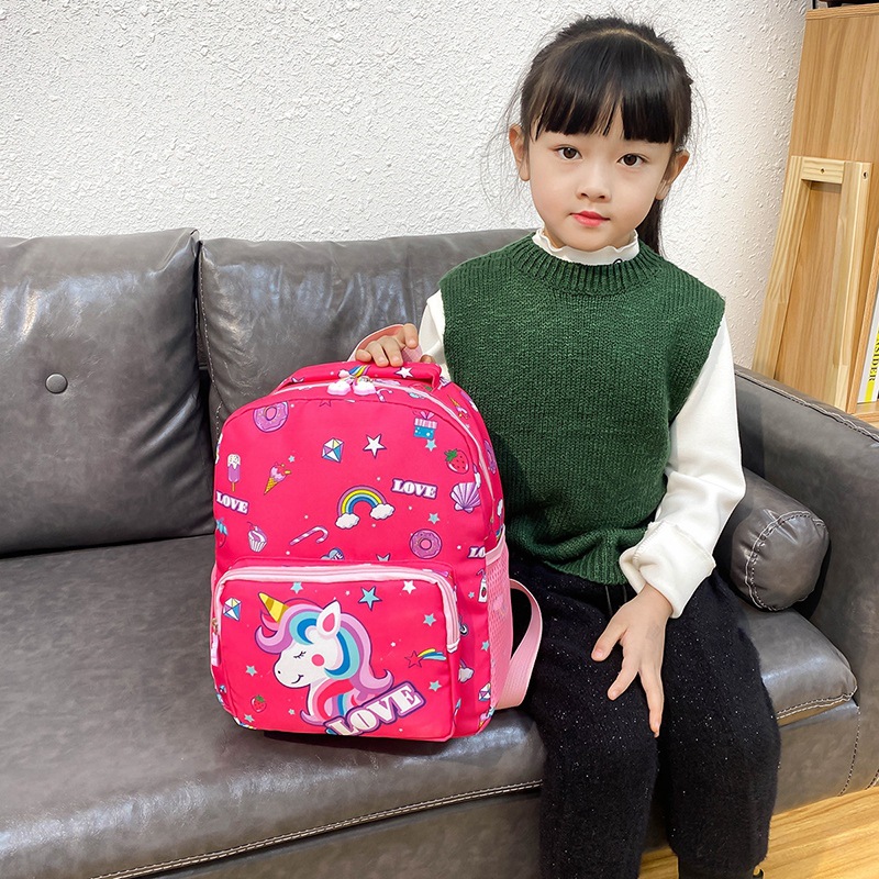 Comercio exterior kindergarten mochila niños y niñas 3-5 años unicornio dibujos animados reducción de la carga escolar de los niños
