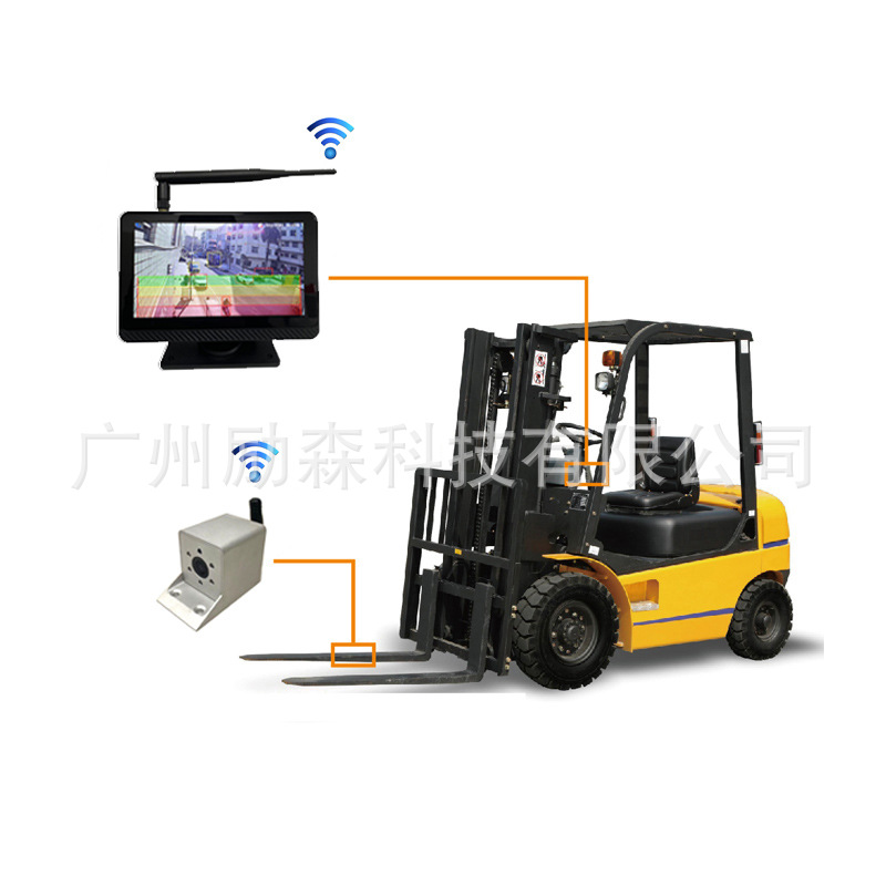 Forklift Excavator Engineering Vehicle Wireless Ai Camera Detection Early Warning Alarm Kit Hd 7inch Bsd Touch System
