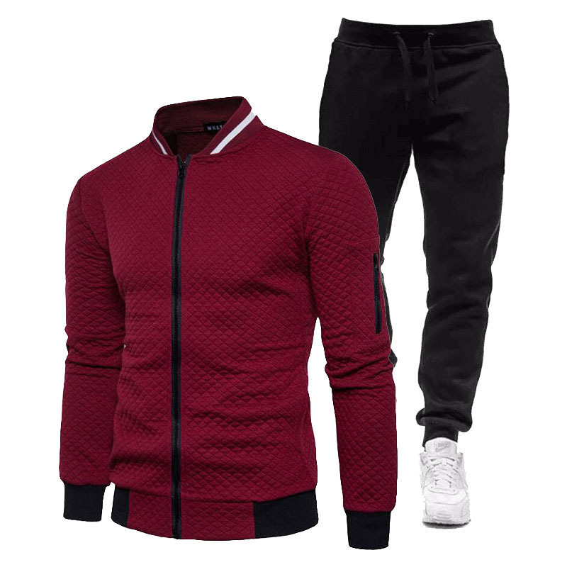 Set di due pezzi hip-hop di tendenza della moda personalizzata con cardigan scozzese da uomo autunno e inverno 2022_voghion.com