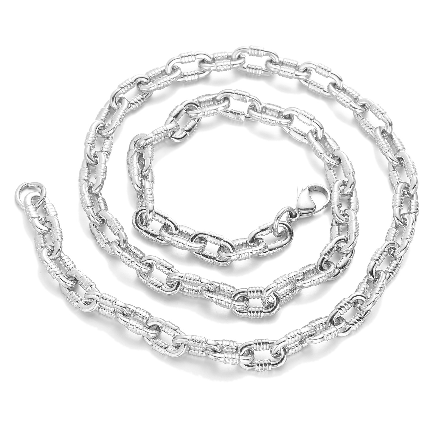 Vintage Style Titanium Steel Geometric Plating Men's Bracelets Necklace display picture 8