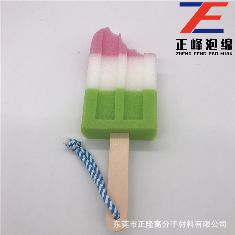 批发 三色雪糕海绵刷 爱心冰棒海绵雪糕海绵清洁沐浴海绵擦