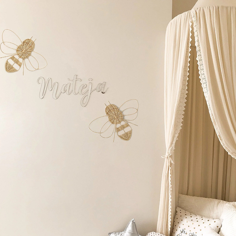 Tejido a mano de caña colgante de pared decoración de abeja red decoración de pared europea americana colgante de pared