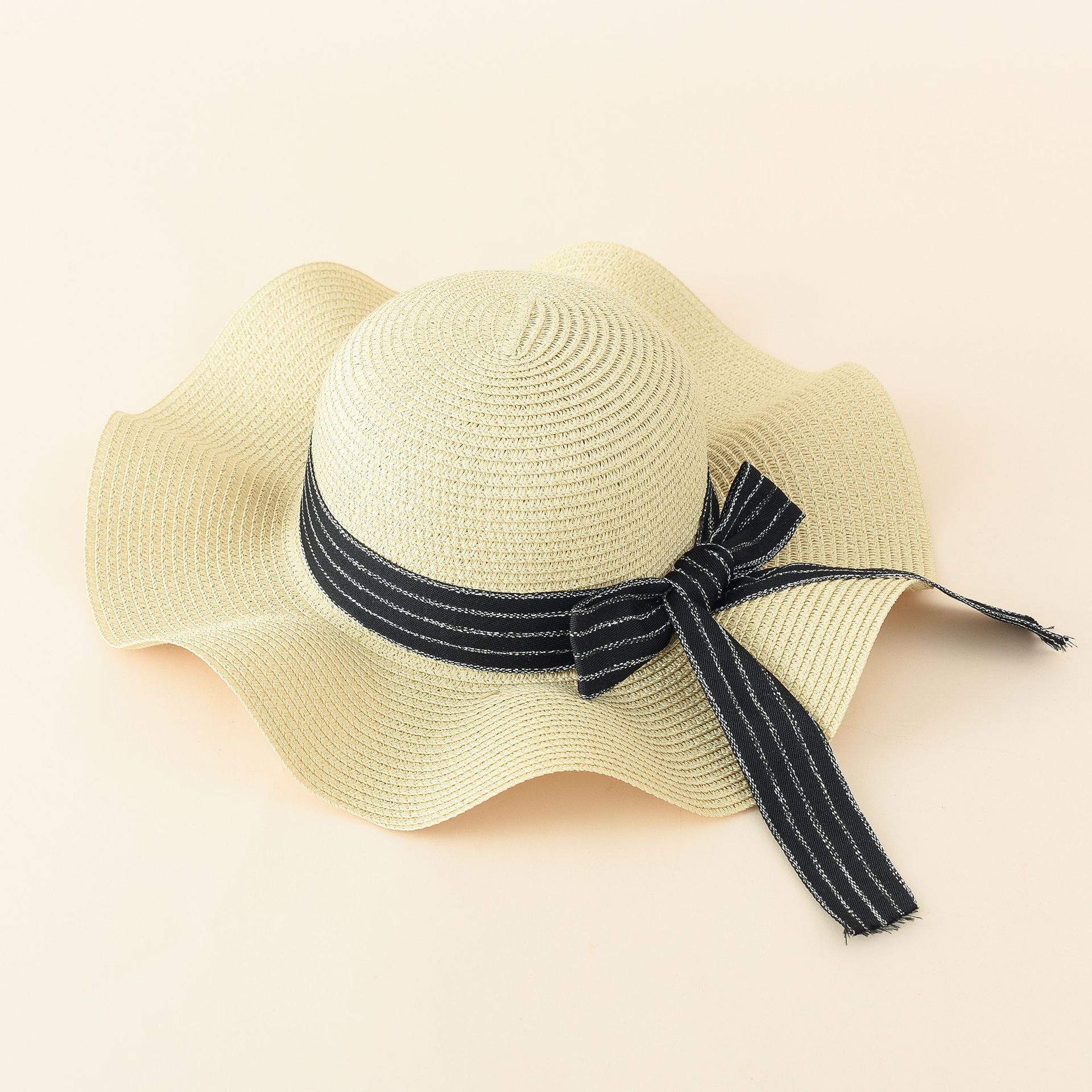 Verano mujeres sol sombrero viaje al aire libre Playa Sol sombrero cúpula onda ala sol sombrero arco sombrero de paja