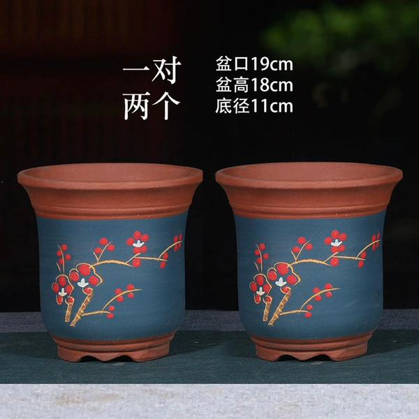 ㊣Purple sand + blue stippling golden clock 19cm+19cm㊣