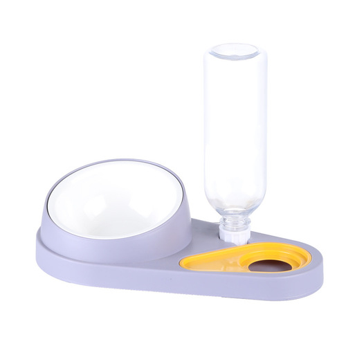 Pet Dual Bowl Ceramic Dog Bowl Cat Bowl Neck Support Anti-Toppling Automatic Drinking Pet Feeding Supplies Dog Plate Cat Plate Feeding Plate
