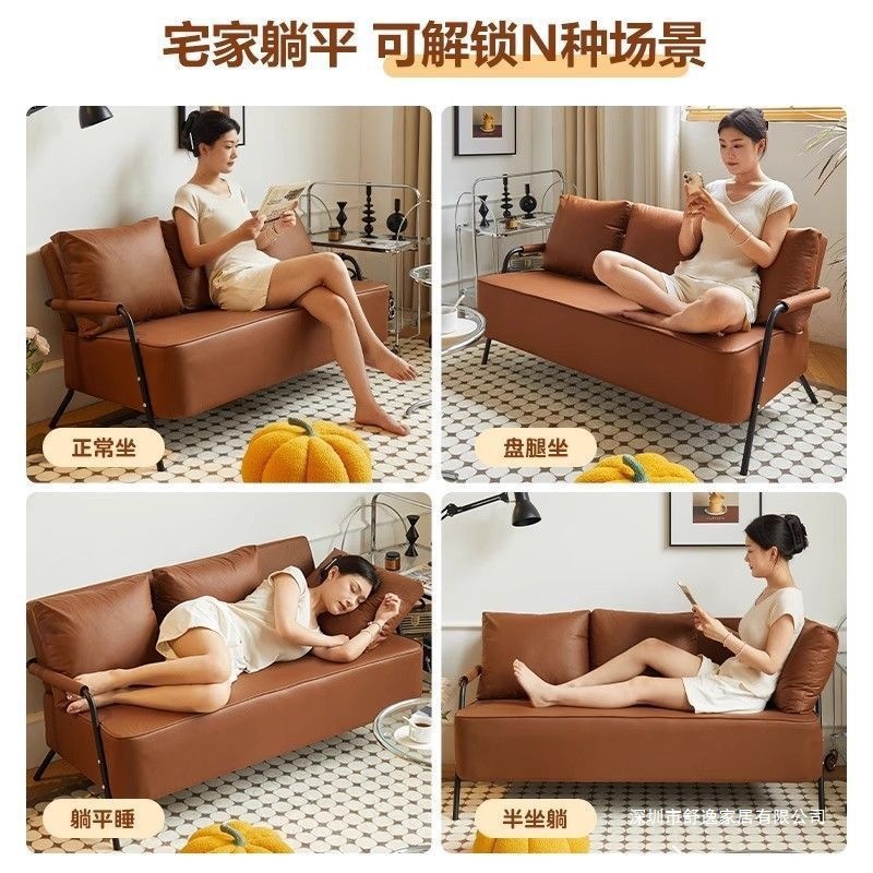 复古单人沙发客厅新款简约现代出租房网红款双人小户型布艺沙发椅|undefined