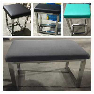 不锈钢金属小矮凳家用软垫凳子工厂车间流水线无靠背椅工作台批发