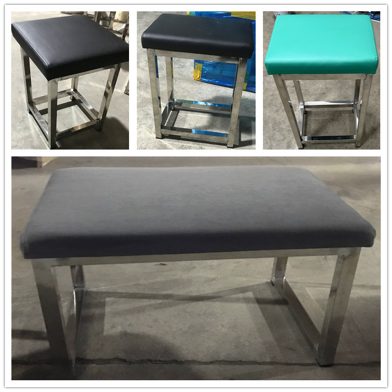 不锈钢金属小矮凳家用软垫凳子工厂车间流水线无靠背椅工作台批发