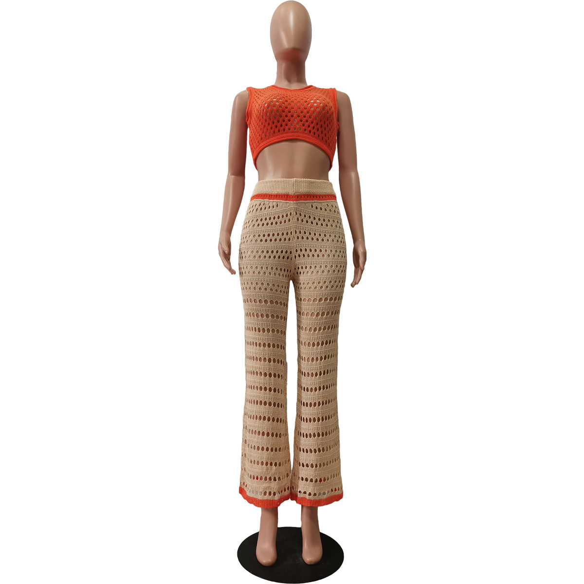 Urban Fashionable Knitted Hand Crochet Outdoor Sports Casual Suit Women Clothing
