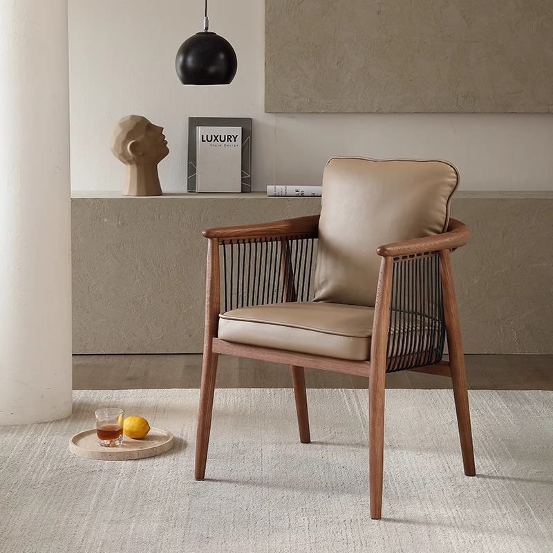 이탈리아 단단한 나무 대통령 의자 애쉬 다이닝 의자 사무실 책상 의자 팔걸이 편안한 복고풍 연구 부드러운 의자
