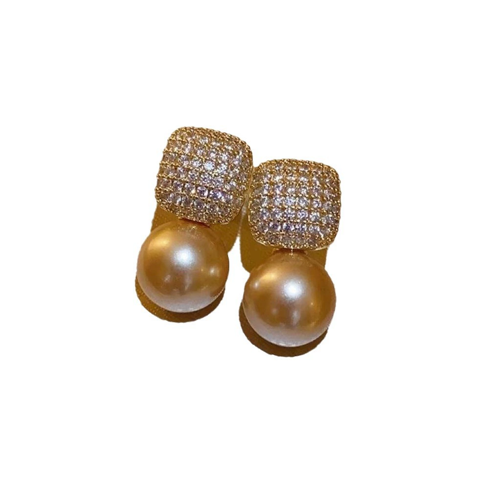 Серьги из циркона с жемчужиной, ретро красная серебряная игла, серебро 925 образец