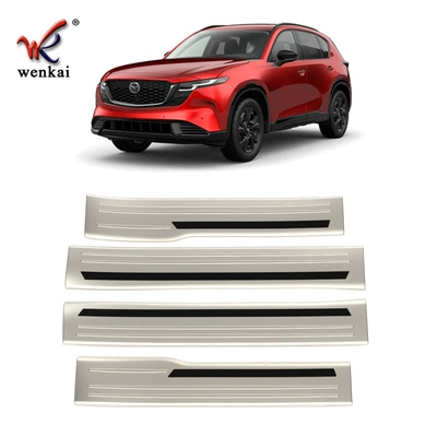 Dekorativ pedal başlıqları Mazda CX-5 modified cars, internal - 26-models-of-cx-5-interior-door-sill-strips-4p-brushed-finish