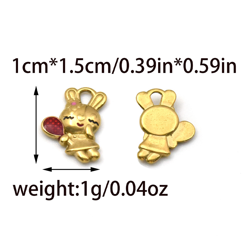 1 Piece 304 Stainless Steel Lipstick Letter House Pendant DIY Ornament Accessories display picture 9