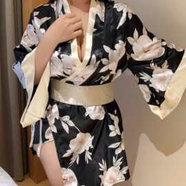大码新款情趣内衣女日式和服游戏性感和服制服诱惑套装露乳战袍