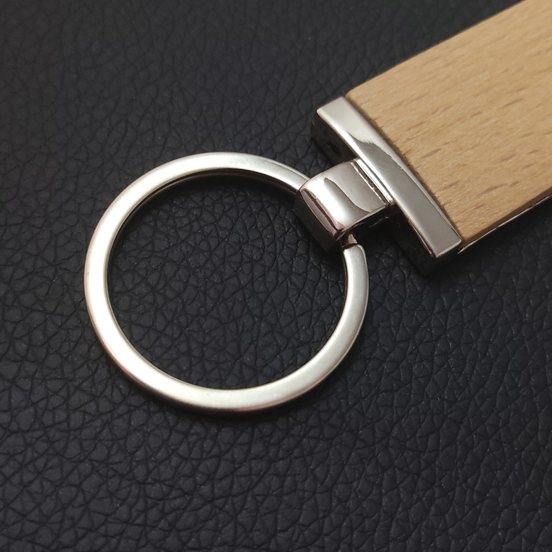Round, Rectangle Pattern Retro Classic Style Round Rectangle Wood Unisex Bag Pendant Keychain