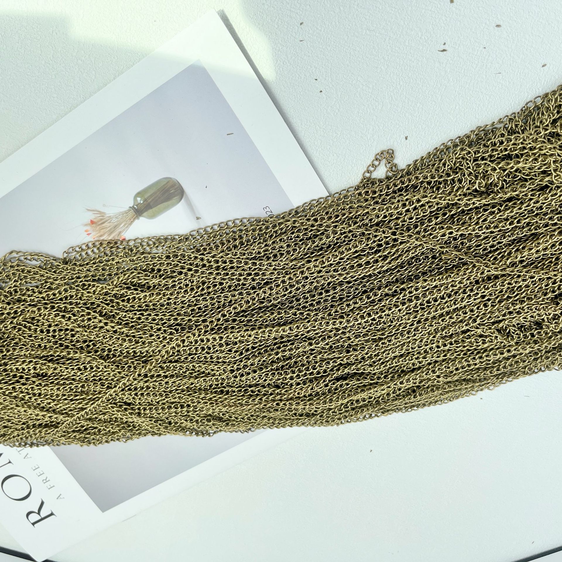 cadena de cifrado DIY collar pulsera orejas accesorios materiales cadena de metal cadena de cifrado cadena de extensión cadena de torsión al por mayor