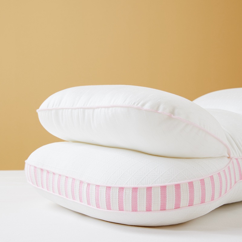 全棉雙層提花側睡護頸枕芯純棉高枕頭成人頸椎枕立體側睡枕頭批發