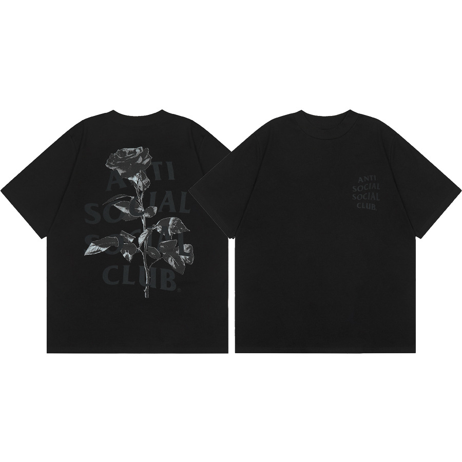 Versión correcta ASSC Club de dibujos animados relámpago impresión conjunta cuello redondo de los hombres Jersey pareja manga corta Camiseta moda