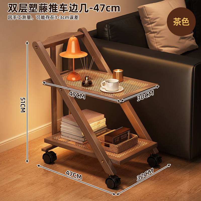 Estante de almacenamiento piso carro móvil de múltiples capas de almacenamiento en rack moderno minimalista dormitorio hogar cama rack sofá mesa auxiliar