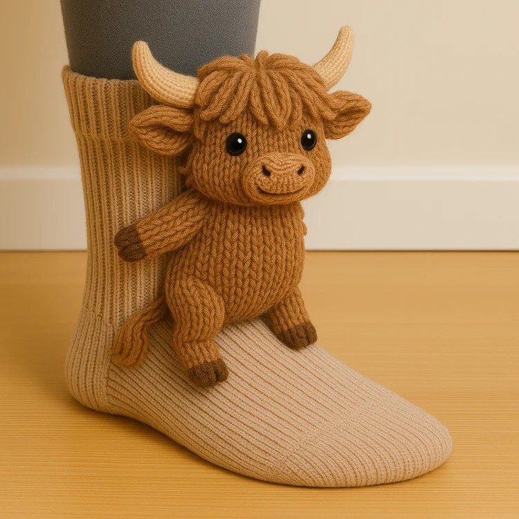 跨境新品动物袜圣诞针织地板袜保暖袜Knit Crocodile Socks|undefined