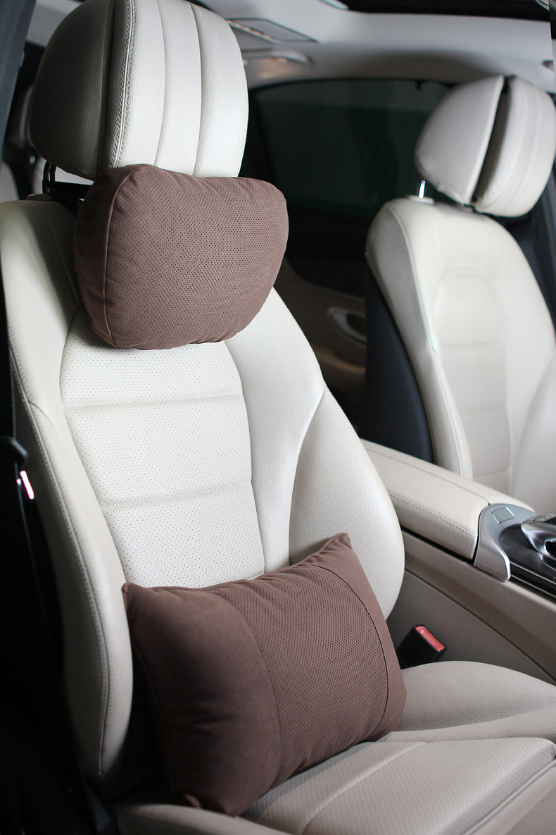 Punching headrest suede suitable for Mercedes-Benz S-Class Maybach punching neck pillow car pillow 5 series neck waist pillow