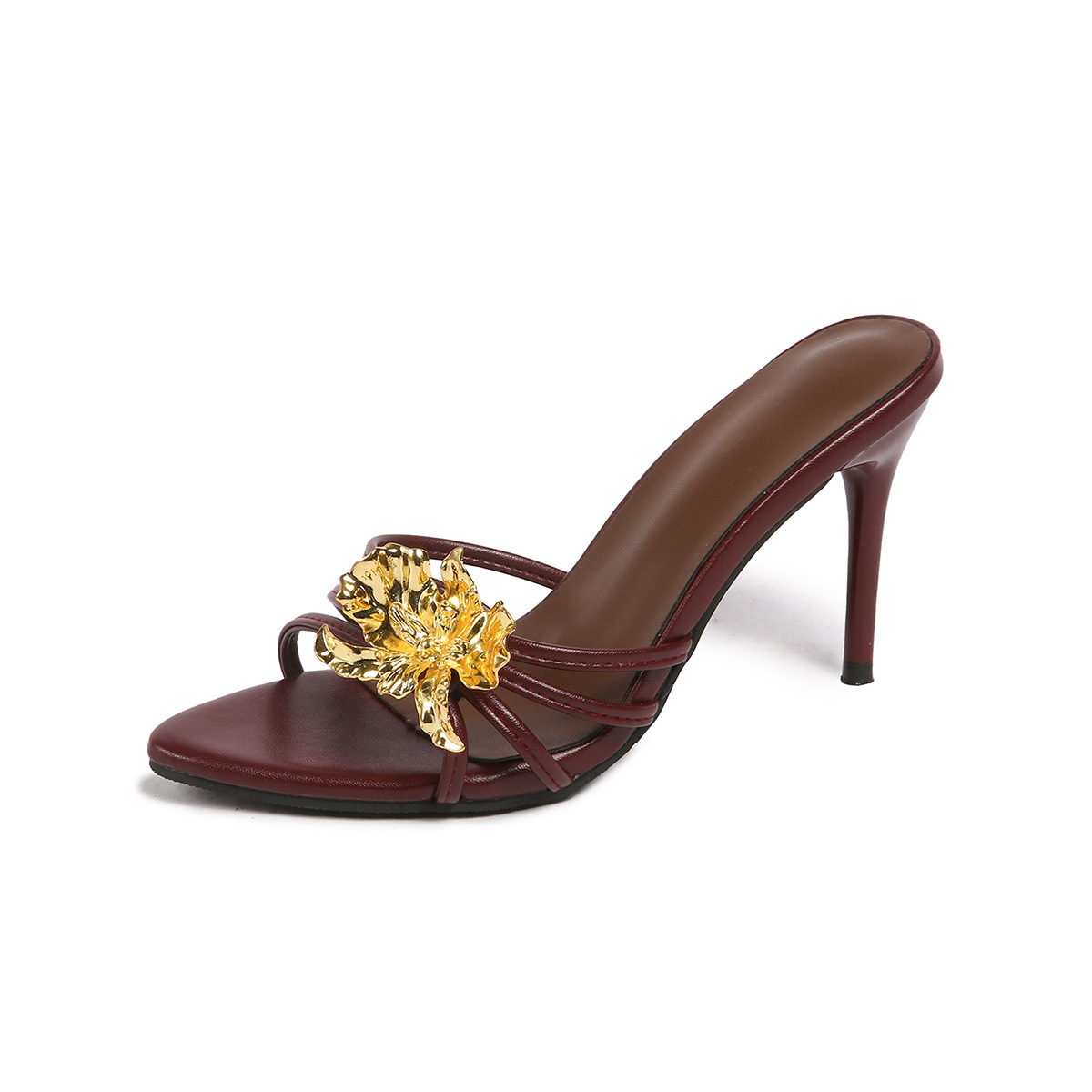 Burgundy, flowered