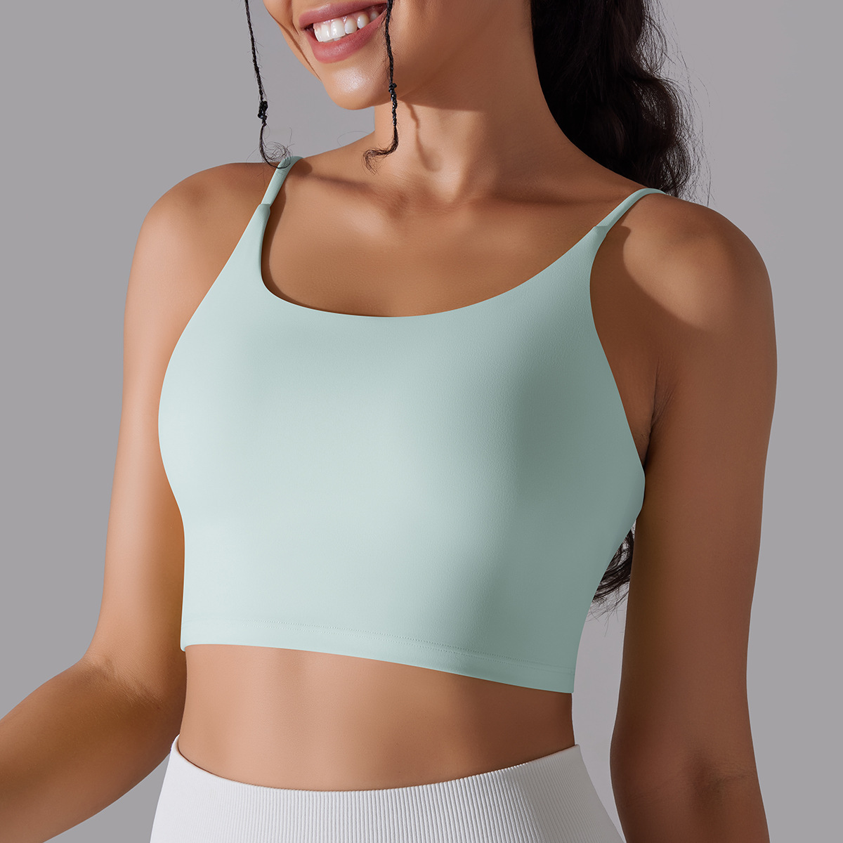 Simple Style Solid Color Nylon Cotton Blend U Neck Active Tops Vest display picture 35