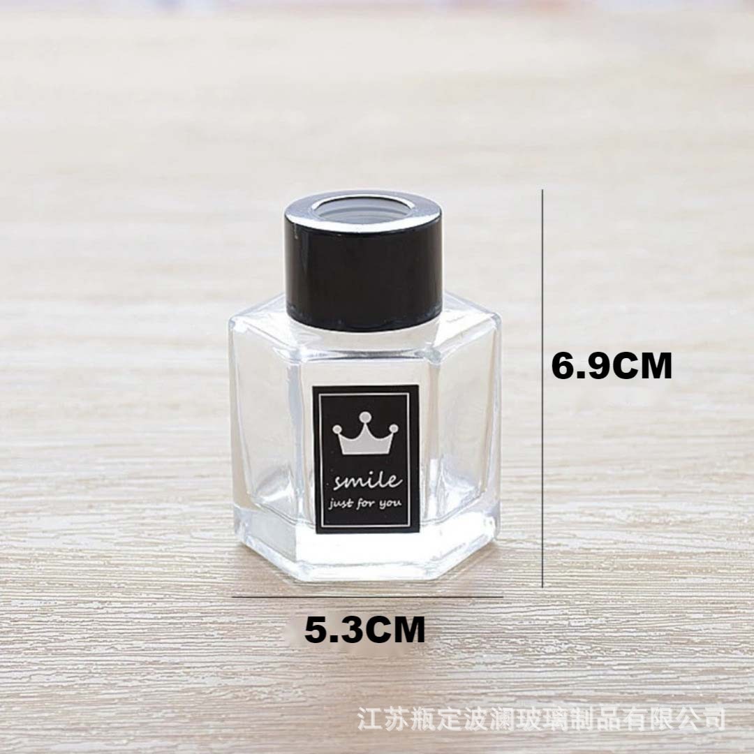 Botella de aromaterapia de 50 ml en stock con envío gratis, botella vacía transparente, botella difusora de ratán, botella para aceites esenciales, botella de aromaterapia sin llama.