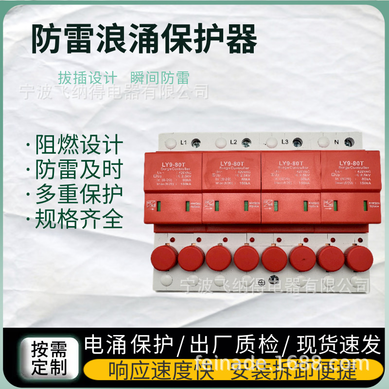 飞纳得LS1-20KA/320V智能电源防雷器家用电源开关信号浪涌电源