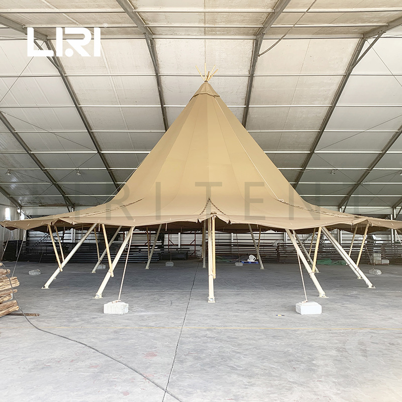 100人大型木质印第安纳tipi露营基地帐篷户外婚礼聚会活动篷房