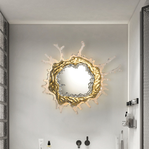 Platinum crystal Internet celebrity water drop mirror entrance decoration dreamy atmosphere bedroom bathroom dressing magic mirror wall lamp