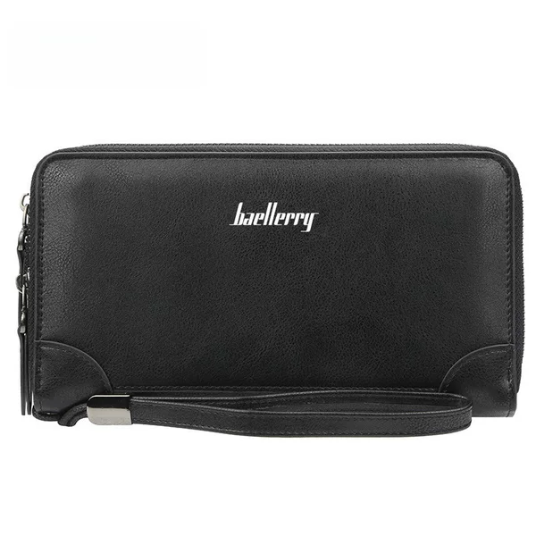 Men's Long Wallet baellerry Business Casual Double Zipper Clutch Bag Large Capacity Multi-Card Clutch Bag