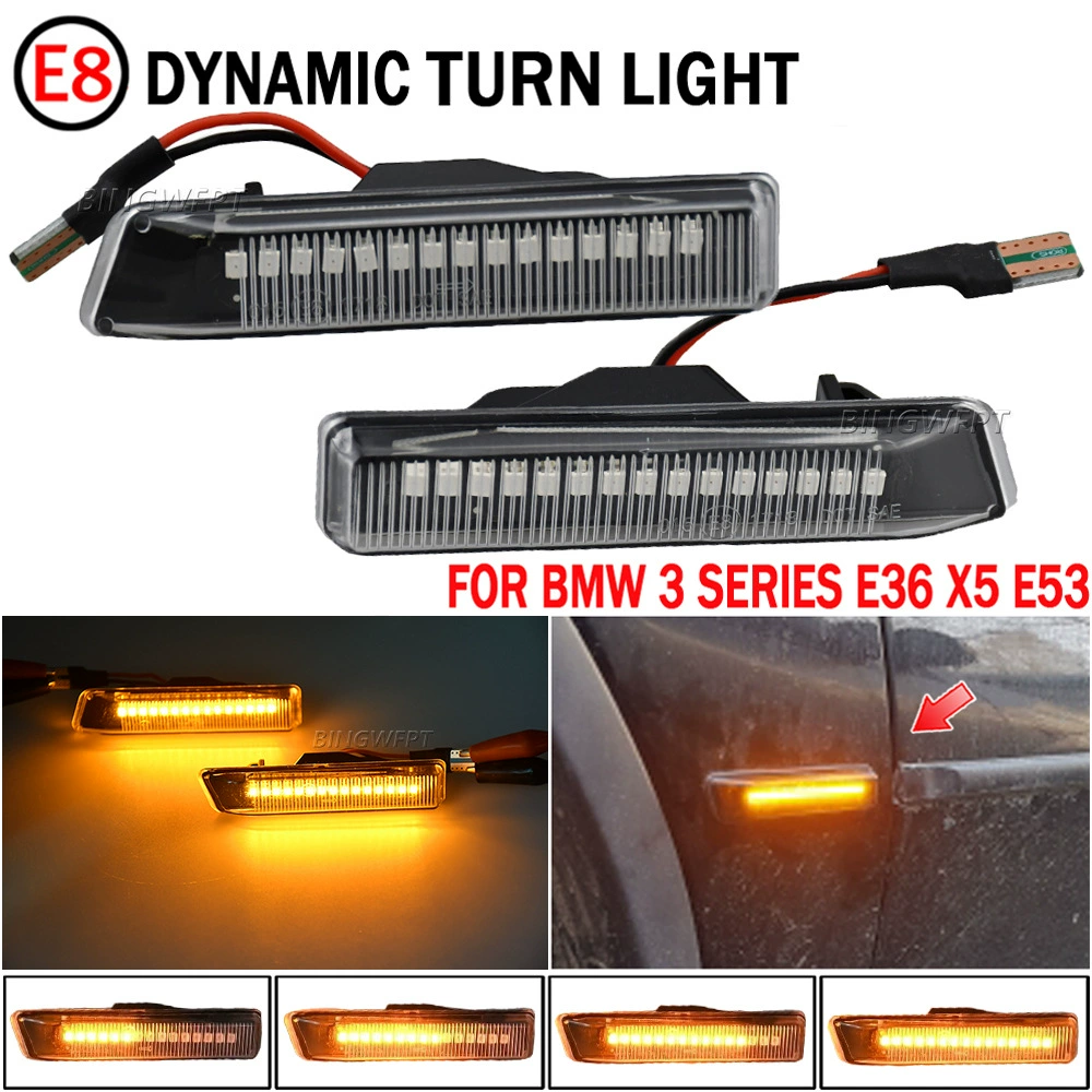 Один лист пластины боковой лампы динамический боковой знак лампы для BMW 3 серии E36 M3 Facelift 97-99