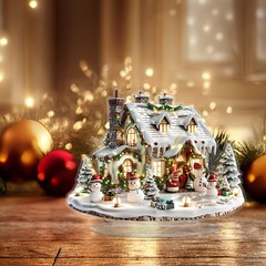 国境を越えた熱品冬の仙境アクリル家は雪だるまとクリスマスツリーのボヘミアン風のデスクトップ展を持っている