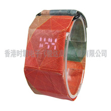 跨境电商新款杜邦纸手表LED纸手表礼品定制电子机芯paper watch