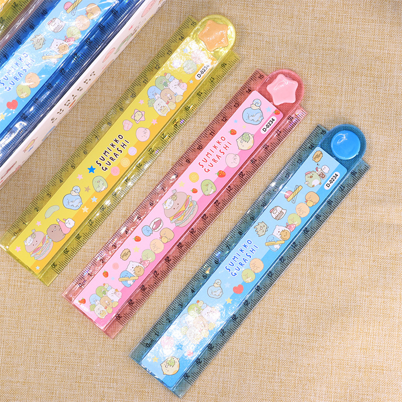 Cartoon stationery corner creatures 30CM wave ruler student measuring ruler scale ruler children's learning prize