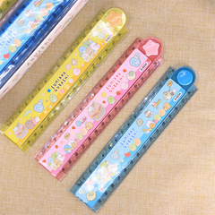 Cartoon stationery corner creatures 30CM wave ruler student measuring ruler scale ruler children's learning prize