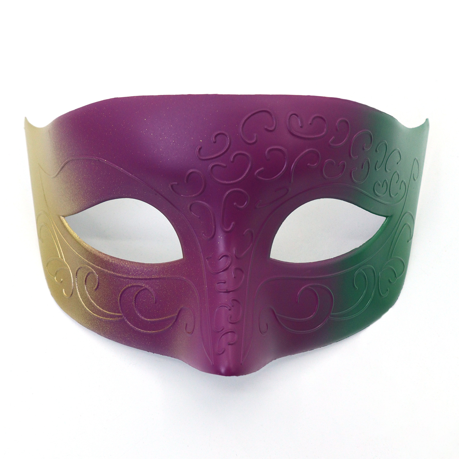 Amazon TK carnaval oro roxo verde tricolor retro máscara de mitad de cara espectáculo de escenario de fiesta máscara de accesorios