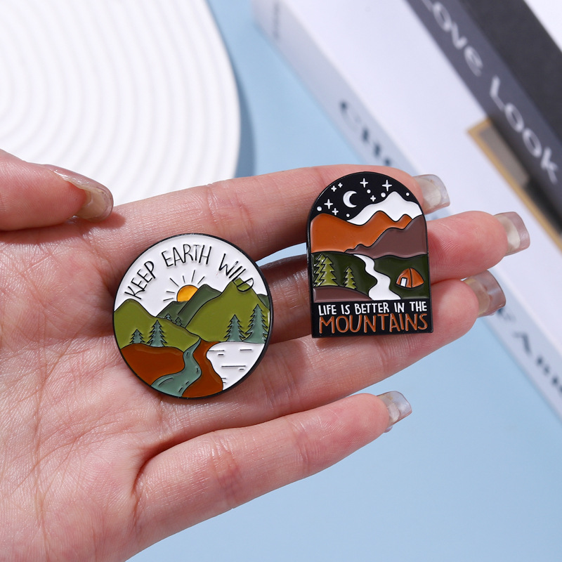 Cartoon Style Pin Landscape Alloy Plating Unisex Brooches display picture 2