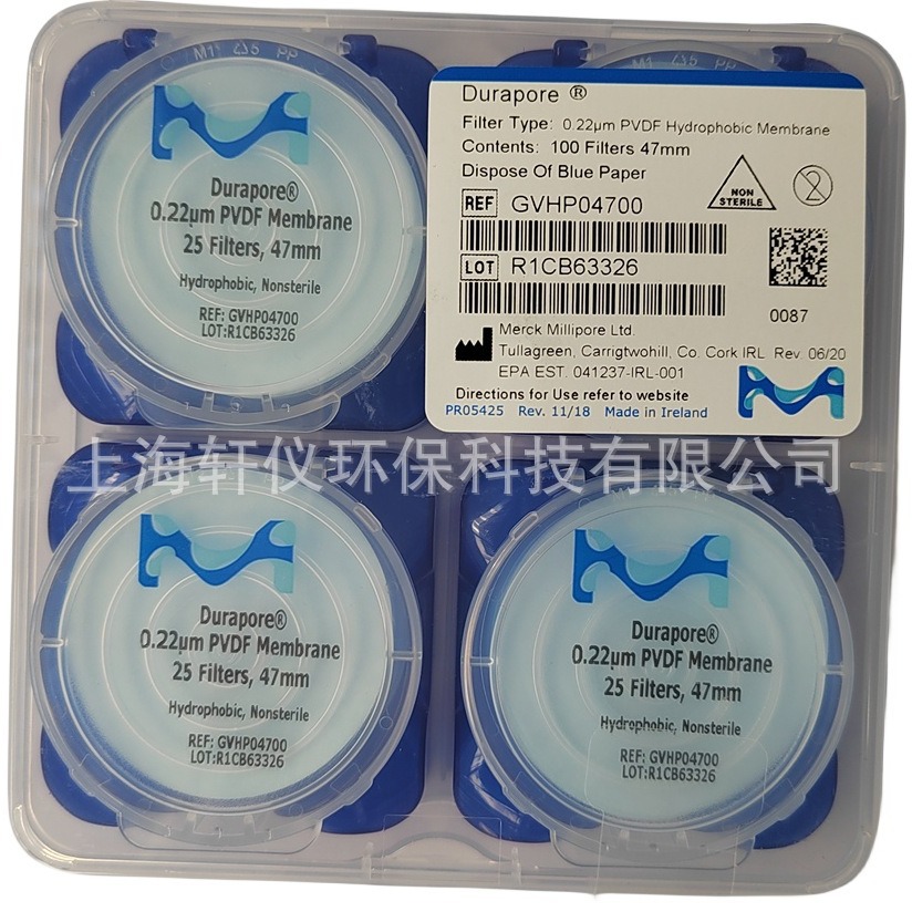 美国Millipore GVHP09050 PVDF 疏水0.22um 白色 光面 表面滤膜