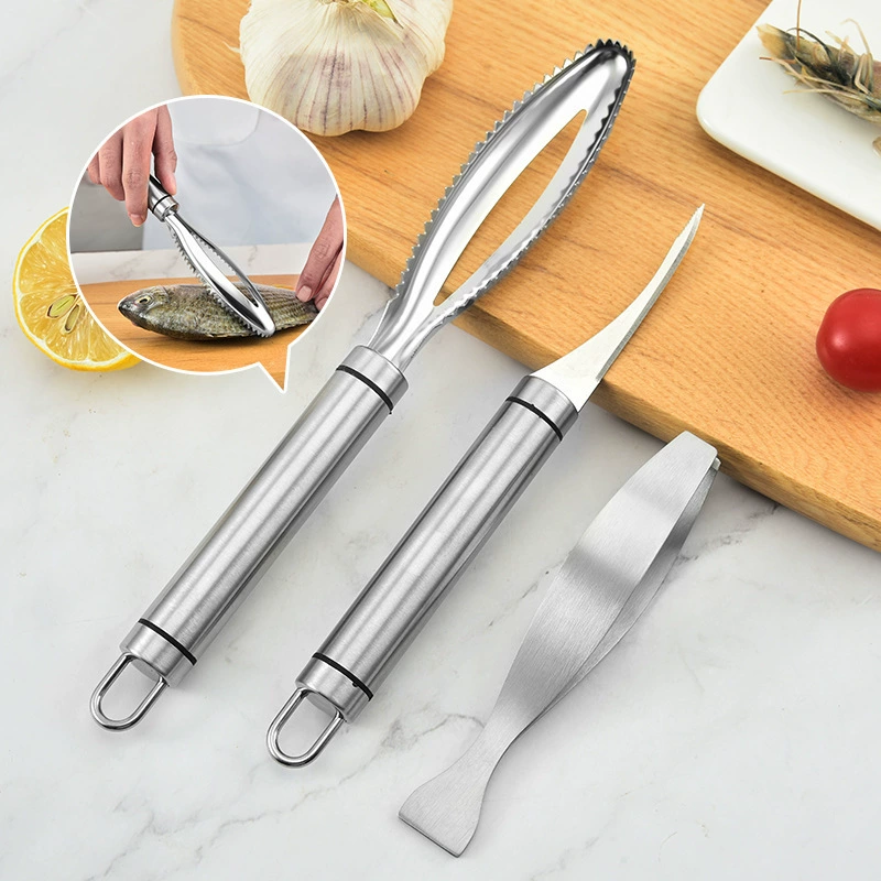 Набор кухонных инструментов из нержавеющей стали 430: скребок для чистки рыбы, удаления чешуи, волос и икры, оптовая продажа с завода