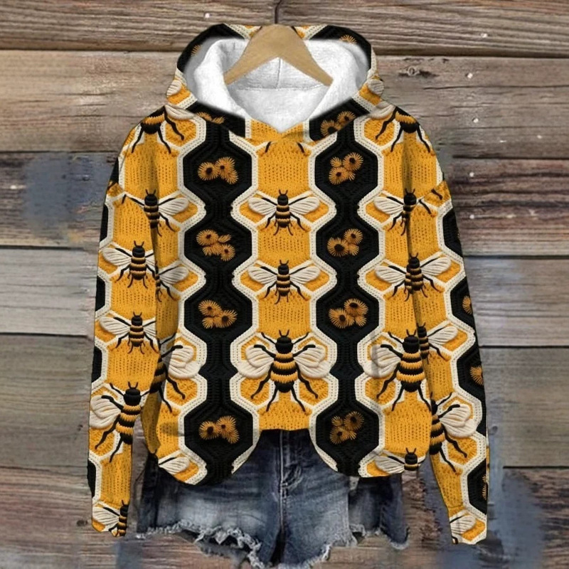 New European and American cross-border printed animal pattern 3D digital print women's hooded long-sleeve sweatshirt for autumn and winter New European and American cross-border printed animal pattern 3D digital print women's hooded long-sleeve sweatshirt for autumn and winter