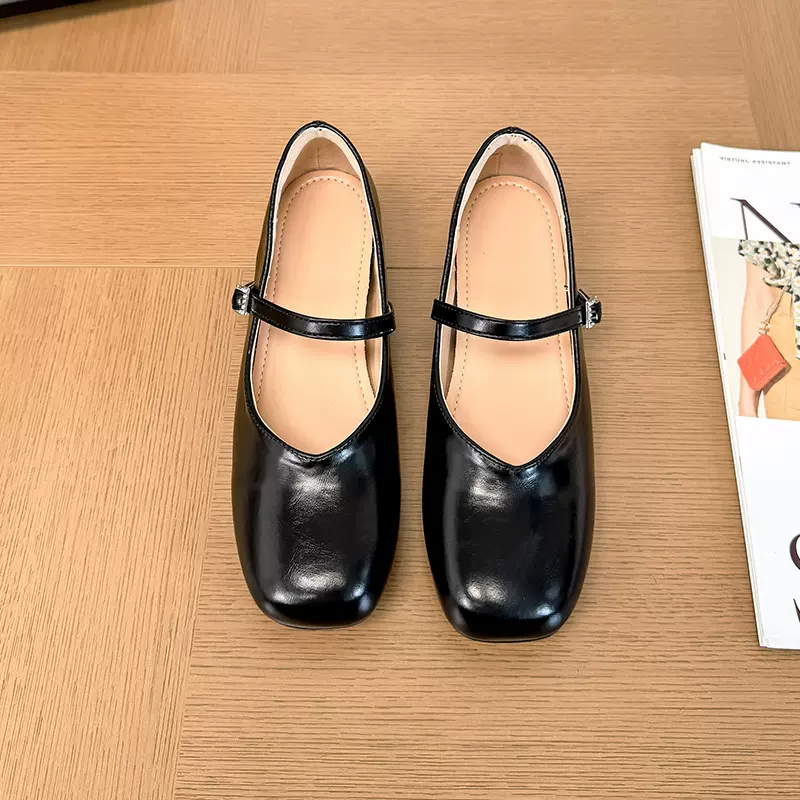 2025年夏季新品爆款单鞋女新款软皮浅口配裙子温柔芭蕾舞平底单鞋