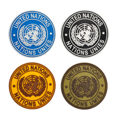 3D PVC Rubber Velcro Patch UN Soft Rubber Sticker Patch Badge Flag United Nations Arm Patch