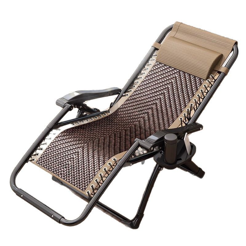 silla de caña plegable silla de respaldo de siesta de ancianos silla de caña de balcón doméstica 2025 nuevo tipo para sentarse y dormir