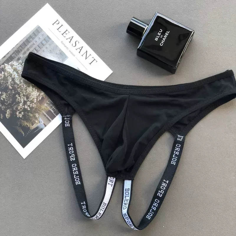 撩汉男士性感内裤透气内裤新款网纱透明丁字裤紧身情趣gay裤衩U凸