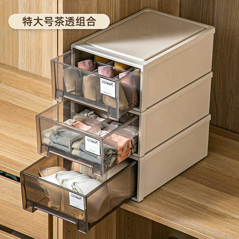 ヨーロッパスタイルの分割下着収納ボックス厚みのある引き出しタイプの下着と靴下の収納組み合わせ寝室の衣類引き出し|undefined